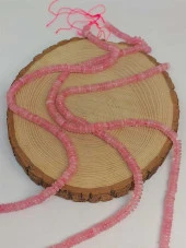 Pembe Kuvars Taşı Rondela Kesim 6x1.5mm Dizi (49404) thumbnail 3