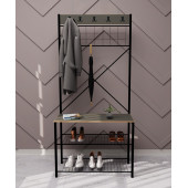 Eportatif Geniş Metal Portmanto, Elbise Askılığı, Vestiyer, Ayakkabılık Füme 1348 - 1