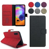 Samsung Galaxy A01 Kılıf FitCase Fabric Kapaklı Cüzdanlı - 1