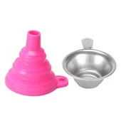 Sla Reçine İçin Metal Süzgeç Ve Silikon Huni(Pembe) - 1