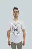 Erkek Seven V Yaka Beyaz Tişört - 1
