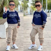 MODAVALS GÖMLEK YAKA SWEATSHIRT VE GABARDİN KARGO PANTOLON ERKEK ÇOCUK KOMBİN - 8