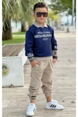 MODAVALS GÖMLEK YAKA SWEATSHIRT VE GABARDİN KARGO PANTOLON ERKEK ÇOCUK KOMBİN - 3