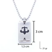 316L Çelik Desenli Erkek Plaka Kolye 60 cm EKLY-127 - 3