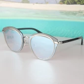 Daniel Klein DK4258P-3 Buz Mavi Gümüş Aynalı Yuvarlak Oval Kadın Güneş Gözlüğü - 1