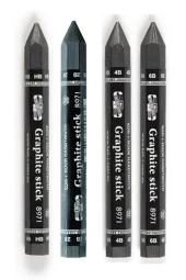 Jumbo Graphite Stick HB 2B 4B 6B 1 Adet Agaçsız Kalın Grafit Füzen Kömür Kalem Karakalem - 1