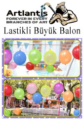 Lastikli Balon Zıpzıp 10 Adet İpli Balon Lateks Büyük Balon Punch Panç Renkli Balon - 4