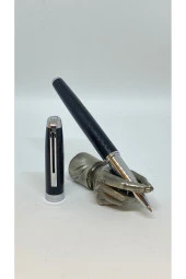 BLACK LEATHER ROLLER KALEM - 1