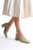 Sigva Mary Jane Yazlık Mint Yeşili Rugan Kalın Topuklu Bantlı Ayakkabı thumbnail 1