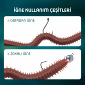 Silikon Kurt Sahte Balık Yemi - Kokulu - Silkworm - Yeşil - Power Bait (9951) thumbnail 4