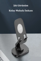 Qpen EH176 360° Ayarlanabilir Katlanabilir Masaüstü Telefon Tutucu thumbnail 4
