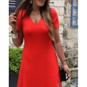 Lucky Life Kısa Kollu V Yaka Maxi Boy Elbise - 6