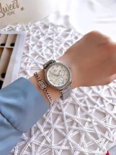 Ferro Gümüş Renk Kararmaz Renk Atmaz 3 Atm Su Geçirmez Özel Tasarım Kadın Kol Saati EFL21077A thumbnail 2