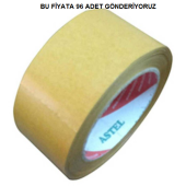 66 ADET, ASTEL,19 mm,ÇİFT TARAFLI.Bant 25 Metre,Şeffaf Bant - 1