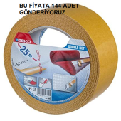 144 ADET .ÇİFT TARAFLI YAPIŞAN Şeffaf Bant. 12 MM X 25 METRE - 1