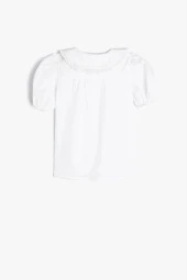 Koton Kız Bebek Bebe Yaka Gömlek Kısa Kollu Pamuklu - 2