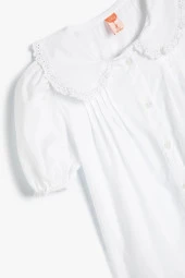 Koton Kız Bebek Bebe Yaka Gömlek Kısa Kollu Pamuklu - 3