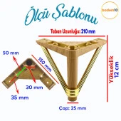 Pars Lüks Mobilya Oturma Grubu Kanepe Sehpa TV Ünitesi Koltuk Ayağı Baza Ayakları Açık Ceviz 12 cm thumbnail 2