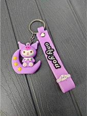 AY ÜSTÜNDE OTURAN ANİME ANAHTARLIK MOR AY KUROMİ SANRİO KARAKTER ANAHTARLIK ÇANTA VE CÜZDAN SÜSÜ-ANAHTARLIK68 thumbnail 5