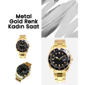 Gold Renk Metal Kadın Kol Saati - 1