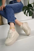 Muggo Malavi Garantili Günlük Rahat Kalın Taban Bağcıklı Taşlı Kadın Sneaker Spor Ayakkabı - 1