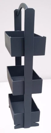 Hobi 90383 Raf Terek 3'lü Geniş İç Hacim CNC Kesim Ahşap MDF ANTRASİT ElYapım - 2