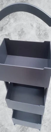 Hobi 90383 Raf Terek 3'lü Geniş İç Hacim CNC Kesim Ahşap MDF ANTRASİT ElYapım - 5