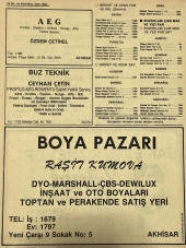 Manisa 1987 Meslek Reklam İlanı Efemera S-19 - 2
