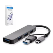 Çevirici Adaptör 4 In 1 Usb 3.0 Type-C To Usb 3.0 Hadron Hdx-7825 - 1