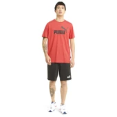 Puma Essential Heather Tee Erkek Kırmızı Günlük Stil Tişört 58673611 - 3