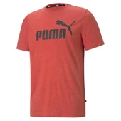 Puma Essential Heather Tee Erkek Kırmızı Günlük Stil Tişört 58673611 - 4