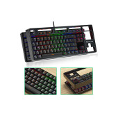valkyrie Leaven K870 Blue Switch Mekanik Gaming Oyun Klavyesi Rgb 61 Key Mavi Tuş Type-c Klavye Siya - 3