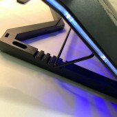 TechTic 8 Fanlı 18-11İnç RGB Işıklı Notebook Laptop Soğutucu Fan Sessiz LCD Pro Stand Çift USB 1 Type-c Giriş - 5