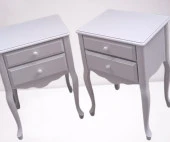 Komodin 90385 Klasik Kayın Aslan Ayak Çit Çekmece 2Adet Parlak Beyaz Boya ElYapım - 4