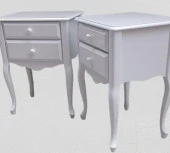 Komodin 90385 Klasik Kayın Aslan Ayak Çit Çekmece 2Adet Parlak Beyaz Boya ElYapım - 6