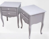 Komodin 90385 Klasik Kayın Aslan Ayak Çit Çekmece 2Adet Parlak Beyaz Boya ElYapım - 7