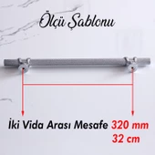 Burç Kulp 320 mm Krom Renk Mobilya Mutfak Dolabı Çekmece Dolap Kulpları Kapak Kulpu Kulbu Metal - 4