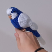 Amigurumi Örgü Oyuncak Muhabbet Kuşu Lacivert - 1