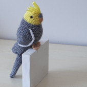 Amigurumi Örgü Oyuncak Kuş Sultan Papağanı Gri - 2