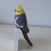 Amigurumi Örgü Oyuncak Kuş Sultan Papağanı Gri - 4