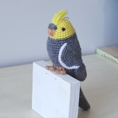 Amigurumi Örgü Oyuncak Kuş Sultan Papağanı Gri - 5
