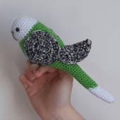 Amigurumi Kuş Muhabbet Kuşu Yeşil Beyaz - 2