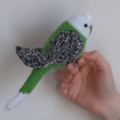 Amigurumi Kuş Muhabbet Kuşu Yeşil Beyaz - 3
