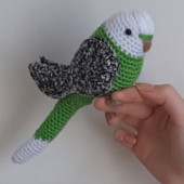 Amigurumi Kuş Muhabbet Kuşu Yeşil Beyaz - 4