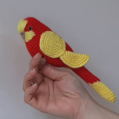 Amigurumi Kuş Muhabbet Kuşu Sarı Kırmızı Galatasaray - 1