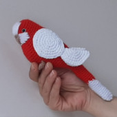 Amigurumi Kuş Muhabbet Kuşu Kırmızı Beyaz Türkiye - 3