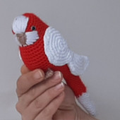 Amigurumi Kuş Muhabbet Kuşu Kırmızı Beyaz Türkiye - 4
