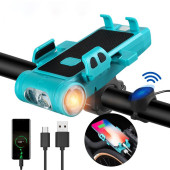 TechTic 5in1 Bisiklet Feneri Şarjlı Telefon Tutucu+Korna +Sis Farı 3500Mah PowerBank Scooter Lambası - 1