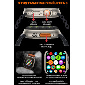 Watch 8 Ultra Ios Android Uyumlu Akıllı Saat 1.99INCH Bluetooth Arama Sağlık Spor Verileri Ölçüm - 8