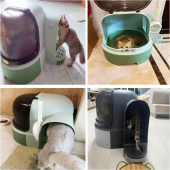 TechTic Star Tüneli Çekmeceli Kedi Tuvaleti Kürek Hediyeli Kedi Kum Kabı Yeşil - 4